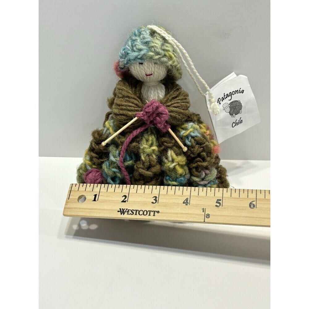 Vintage Doll Handmade Crochet Hand Knitted Patagonia Chile 6.5" Colorful - Picture 11 of 11